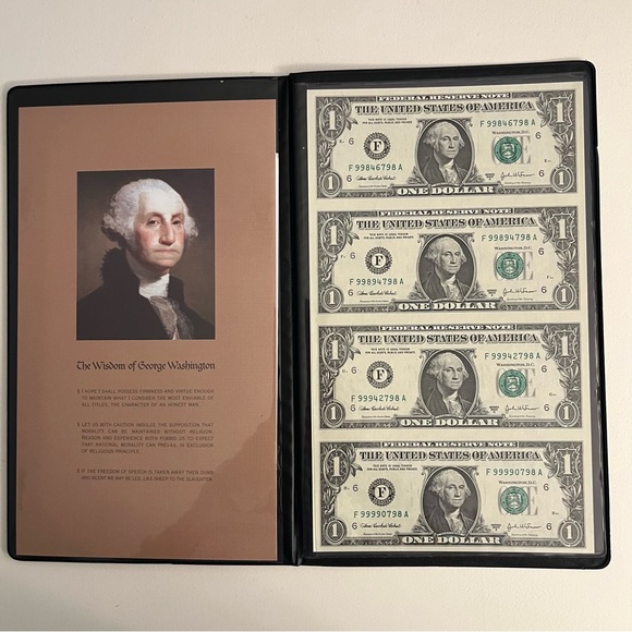 Lot of 2 World Reserve Monetary Exchange Uncut Sheet $1 & $2 Dollar Bills 2003 - Picture 3 of 10